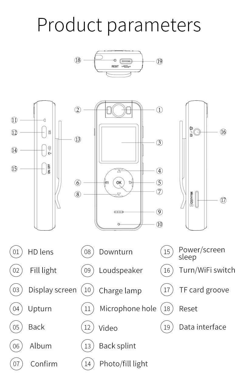 Product Introduction of Kamera HD 2K, CS09, Tanpa Wayar, dengan Hotspot WiFi, Sesuai untuk Penguatkuasaan Undang-undang, Menunggang Motosikal, Sukan Mini, 2022BARU, Perakam, Kamera Sukan Camera Photography 26