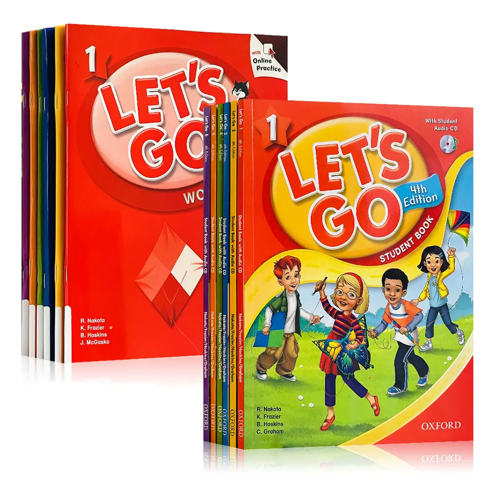 CODแบบฝึกหัดภาษาอังกฤษ Oxford LET'S GO 4th Edition Student Book   Workbook without CD หนังสือ Oxford Skills World Reading With Writing Speaking Training Phonics Grammar English Learning Book for Primary School StudentTikTok