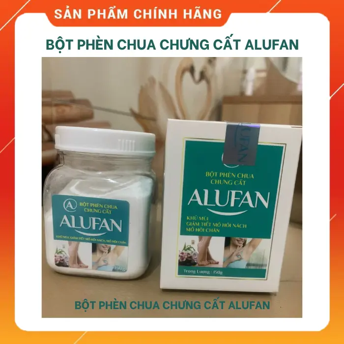 Bột Phèn Chua Chưng Cất Alufan Khử Mùi Hôi Nách, Hôi Chân (150g) 0