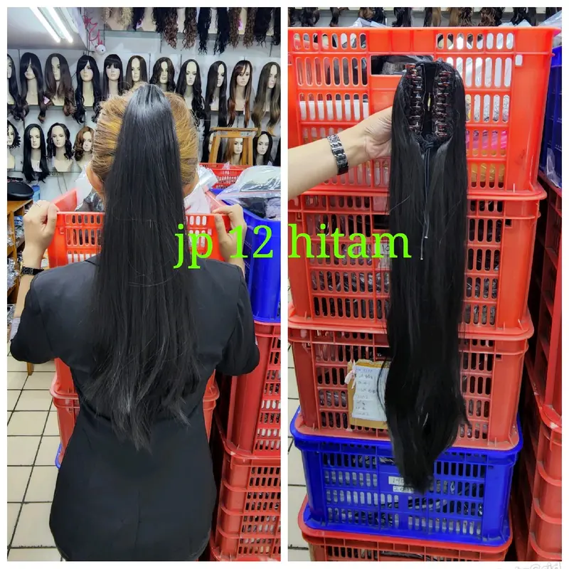 ponytail jepit rambut palsu quality premium lurus panjang 55cm jp 12 0