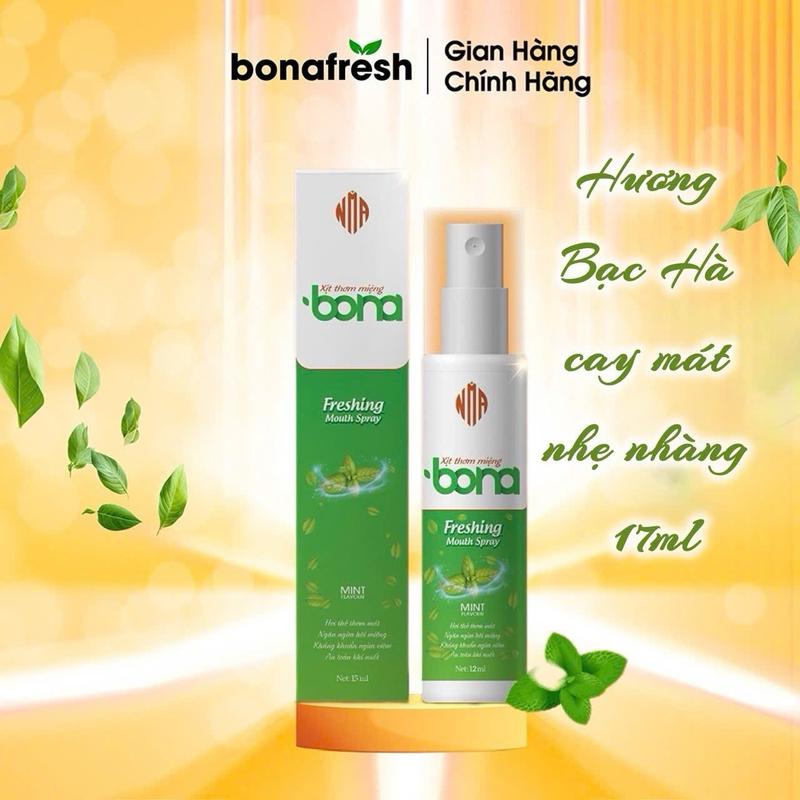 Xịt thơm miệng thảo dược BONA - Ngăn, khử mùi hôi (sâu răng, hút thuốc), hơi thở thơm mát - Xịt Miệng nam Nữ