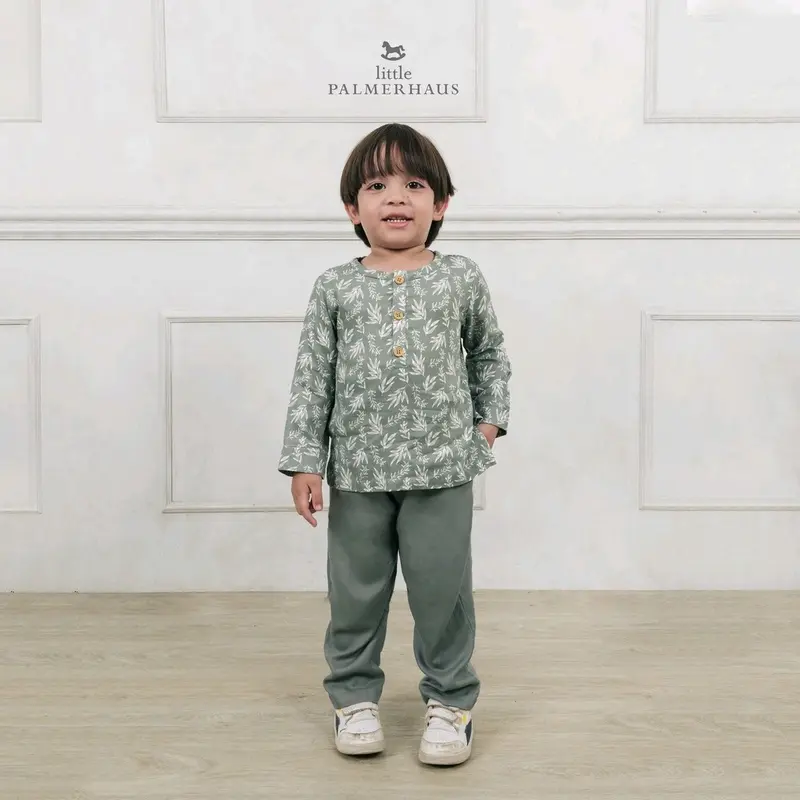 1pcs Little Palmerhaus Timeles Button Koko Set + Peci (Baju Koko Anak Set) 4