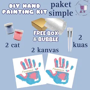 [FREE BOX&BUBBLE]PAKET SIMPLE DIY Hand Painting Kit | Set Kanvas Couple | kanvas cap tangan couple