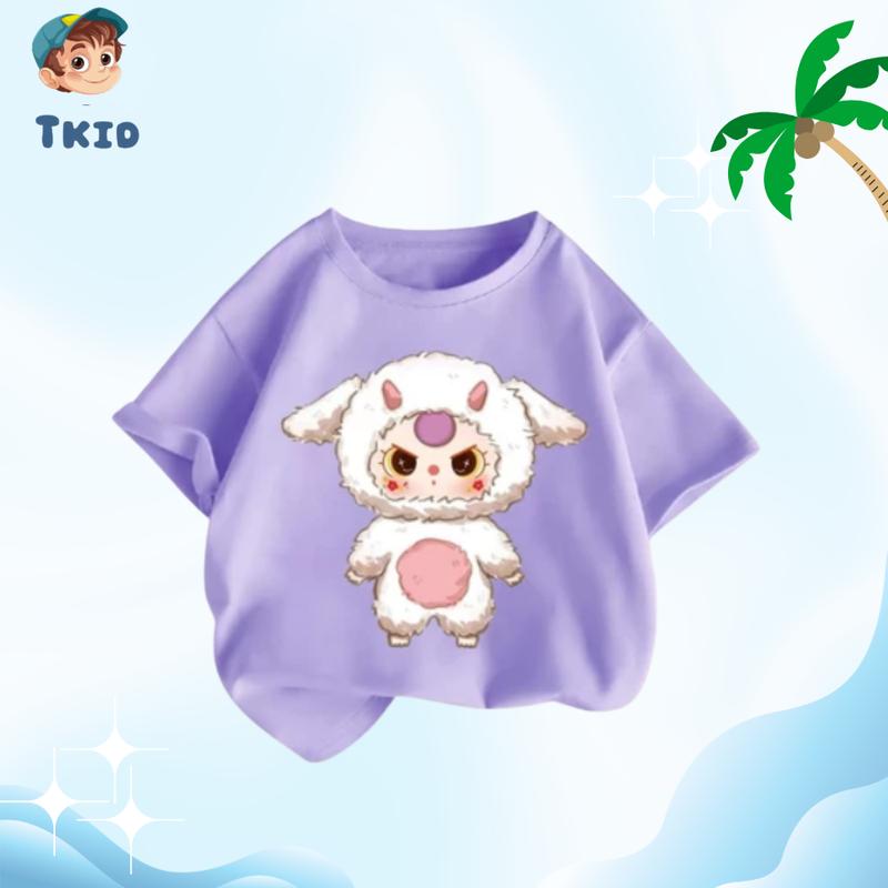 Áo Thun Bé Gái Ngắn Tay TKID STORE Áo Phông Cho Bé In Hình Baby Three Dễ Thương Siêu Hot 7