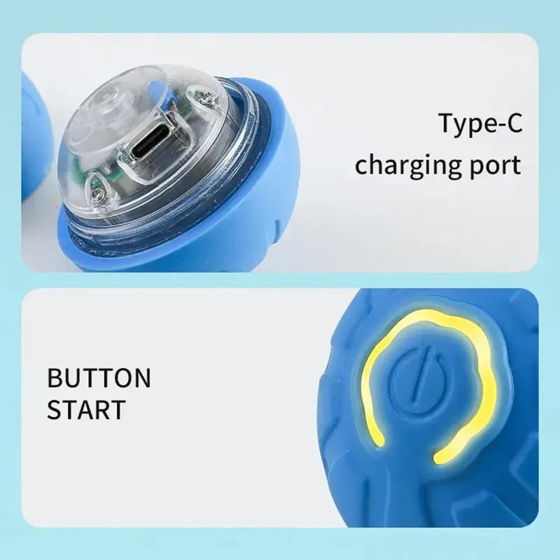 Bóng Thú Cưng Thông Minh Có Thể Sạc Lại USB, Đồ Chơi Nảy Và Lăn Tự Động, Thích Hợp Cho Mèo Nhỏ Đến Trung Bình S9Q5 7