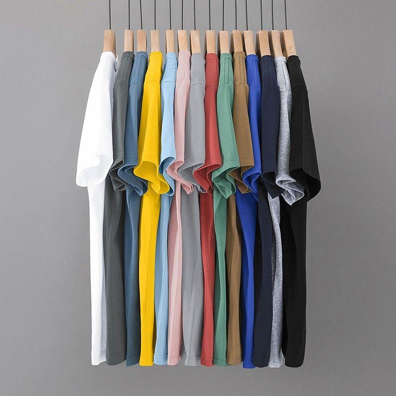 Product Introduction of 200g Heavyweight American T-Shirt Men's Short Sleeved Cotton Pure White Summer Trend Round Neck Cotton T-Shirt Solid Color Half Sleeve 6