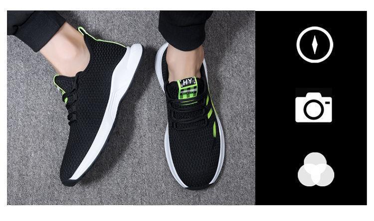Product Introduction of Trendy Shoes New Autumn Breathable Flyknit Mesh Internet Celebrity Trendy Shoes Korean Version Men's Sports Casual Comfortable Running Shoes 7