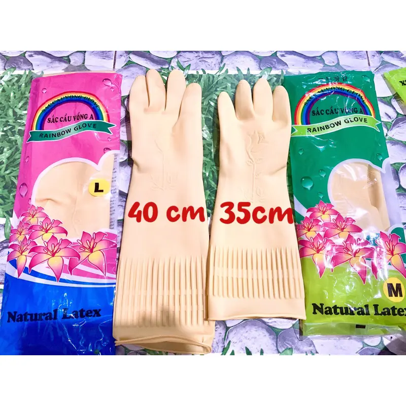 Găng tay cao su Sắc Cầu Vồng S, M, L dùng rửa chén, rửa bát