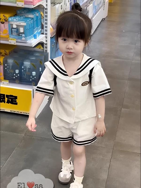 (8-28KG)-SET HỌC SINH CỔ THUỶ THỦ  CHO BÉ GÁI SIÊU XINH Kaki Quần