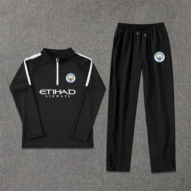 Bộ Đồ Bóng Đá, Nửa Dây Kéo, Cho Nam, Manchester City Cùng Phong Cách, Trang Phục Tập Luyện, Quần Áo Chạy Bộ Thể Thao, Nhanh Khô, Dài Tay, 2425 Top