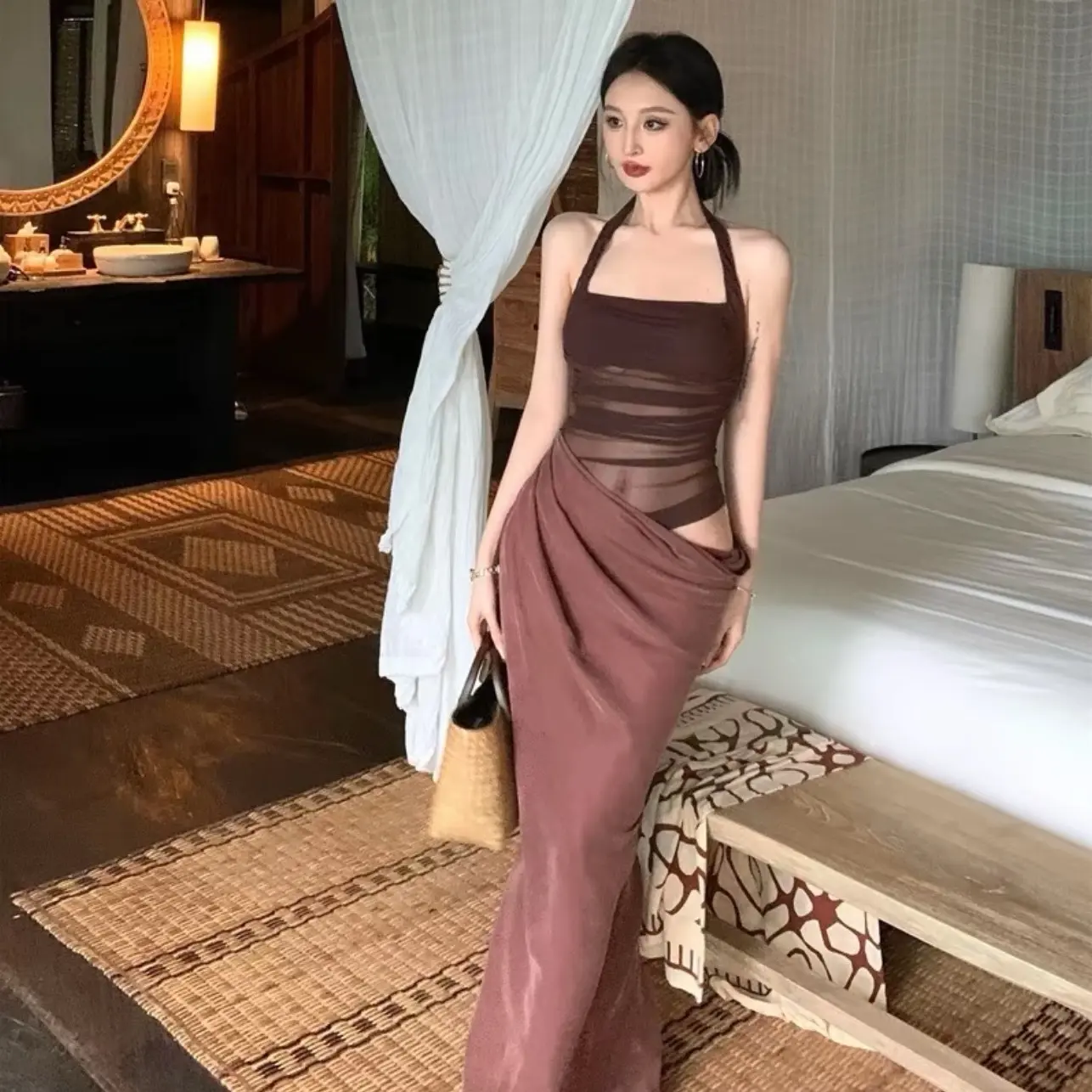 (CÓ SẴN) Đầm maxi dáng dài đi biển, dự tiệc ôm body thời trang mùa hè xinh xắn