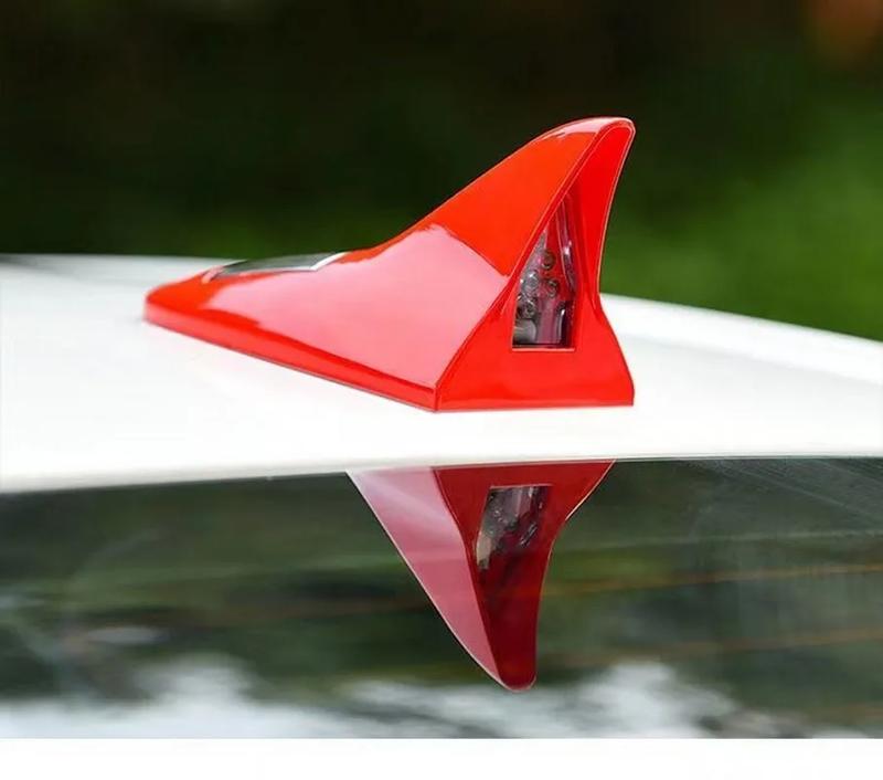 Product Introduction of Solar Power Shark Fin Warning Light Car Roof Antenna Decoration Night Anti-collision Flashing Lamp Car Accessories 18