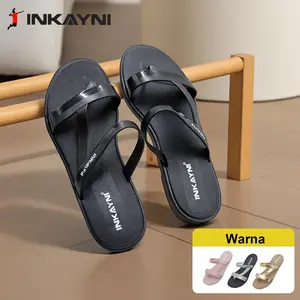 INKAYNI Sandal Slip On Sendal Jepit Wanita Kekinian Terbaru Size 36-40 Bahan Karet Eva Rubber Ringan dan Nyaman Dipakai