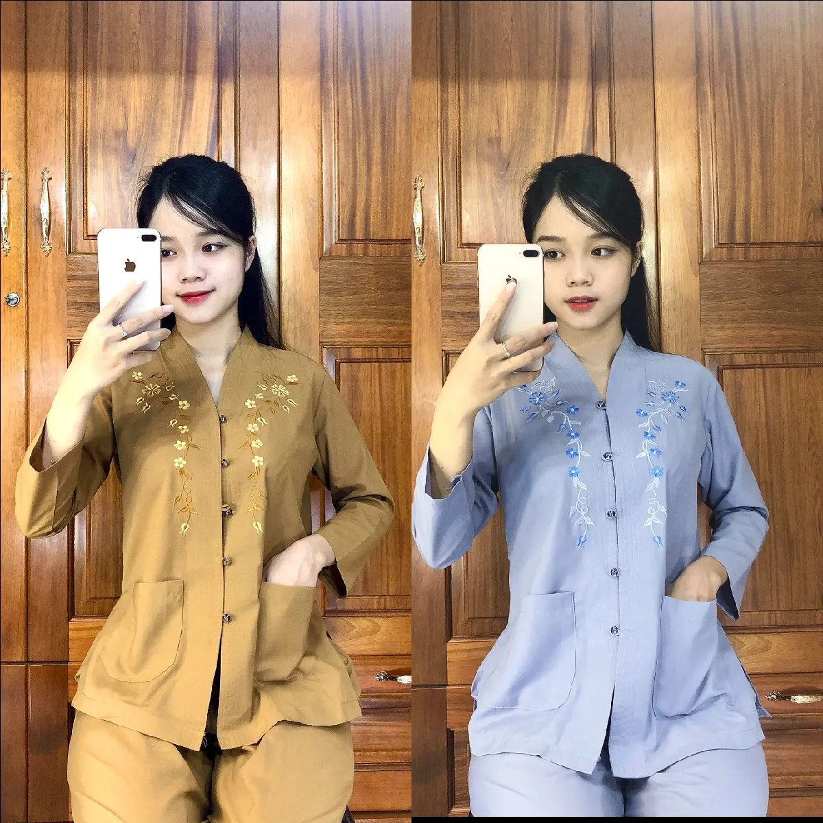 ĐỒ LAM ĐI CHÙA - MẪU BÔ NỮ BA LAI TRUYỀN THỐNG VẢI KATE