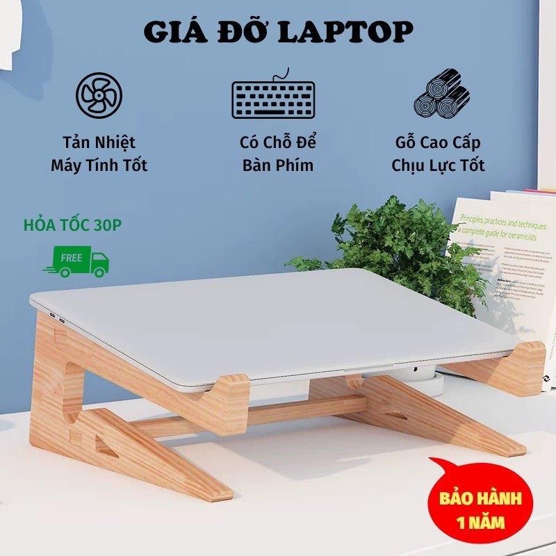￼[SẴN HÀNG] Giá Đỡ Giá Đỡ Máy Tính Kệ Kê Chất liệu Bằng Gỗ Cao Cấp Tản Nhiệt giado laptop đỡ  laptop maytinh