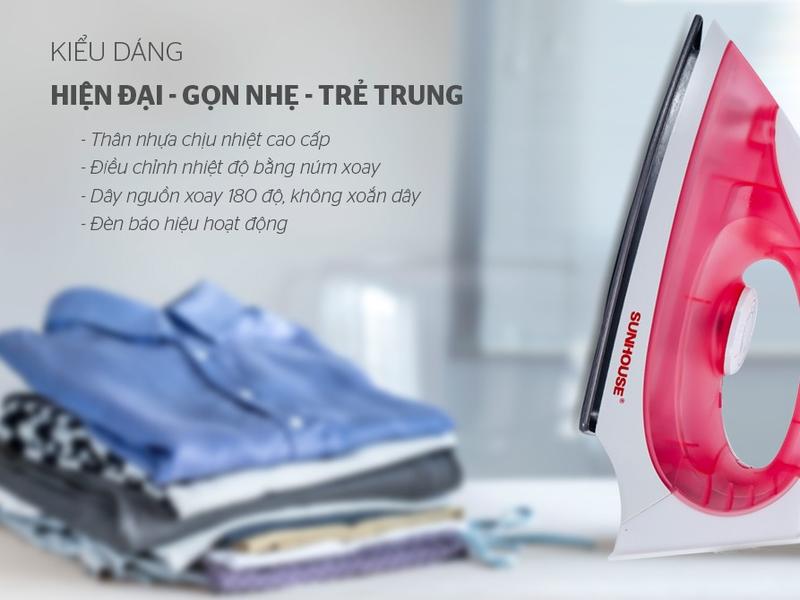 Bàn ủi khô [Bàn là khô] Sunhouse SHD1072 - Mới 100%-  Chính Hãng bảo hành 12 tháng Toàn Quốc 3