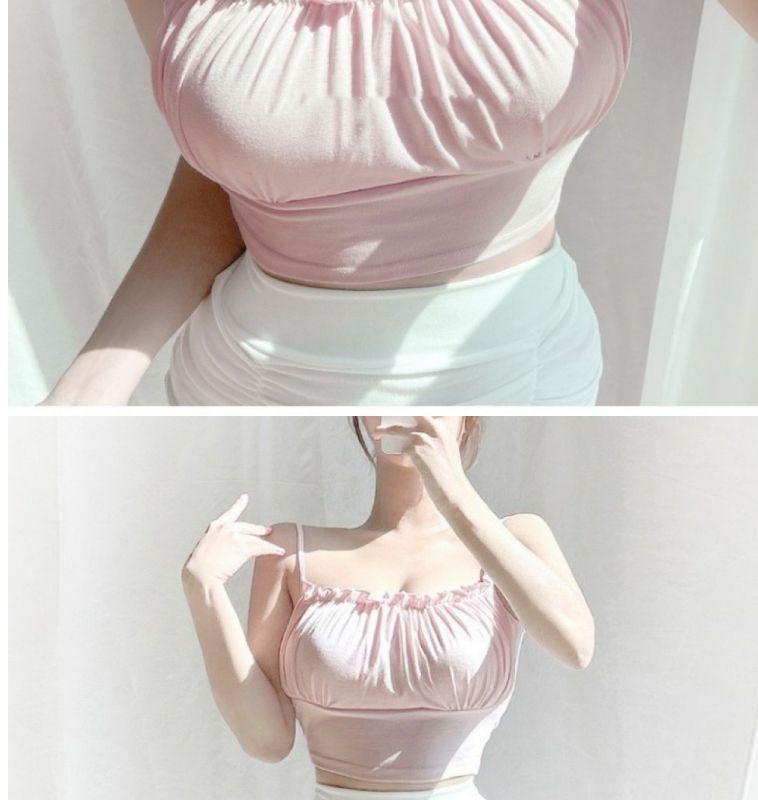 Product Introduction of Pure Hot Girl's Large Camisole with Chest Pad, Short Slim Fit Inner Bottoming Top 7