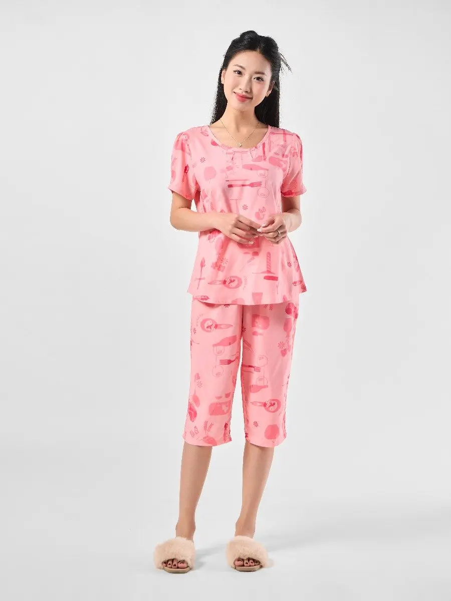 23033N WONNER BY WINNY Bộ lanh cộc tay quần ngố mặc nhà thoải mái