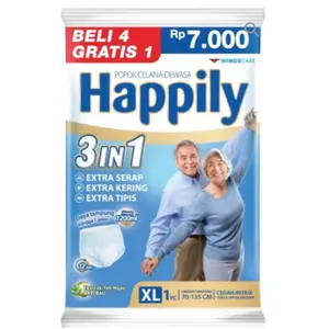 Happily Popok Dewasa Celana 3-in-1 Menyerap 1200ml