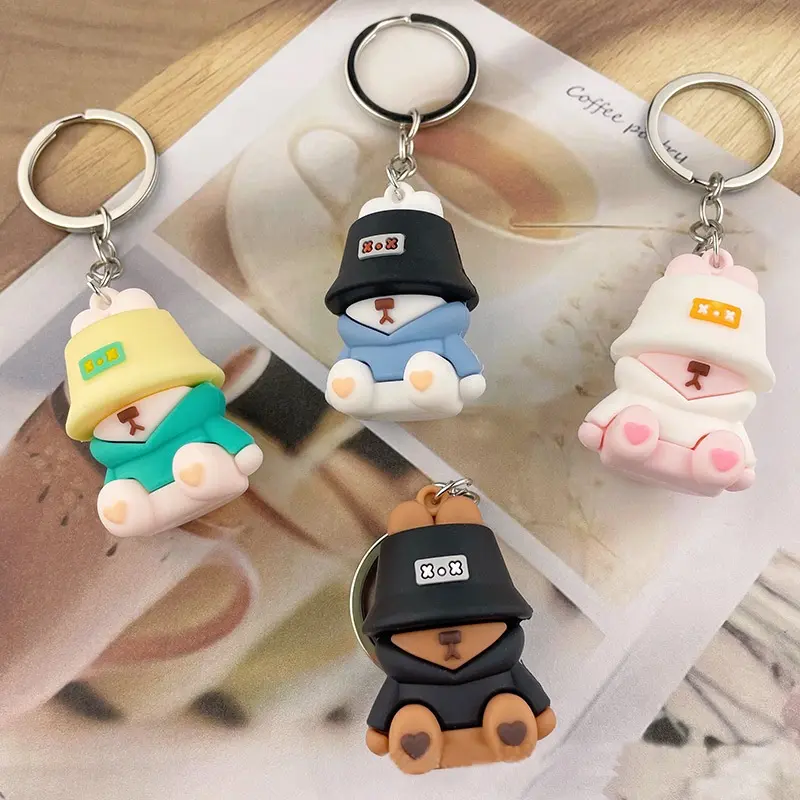 Móc khóa thỏ đội nón đáng yêu