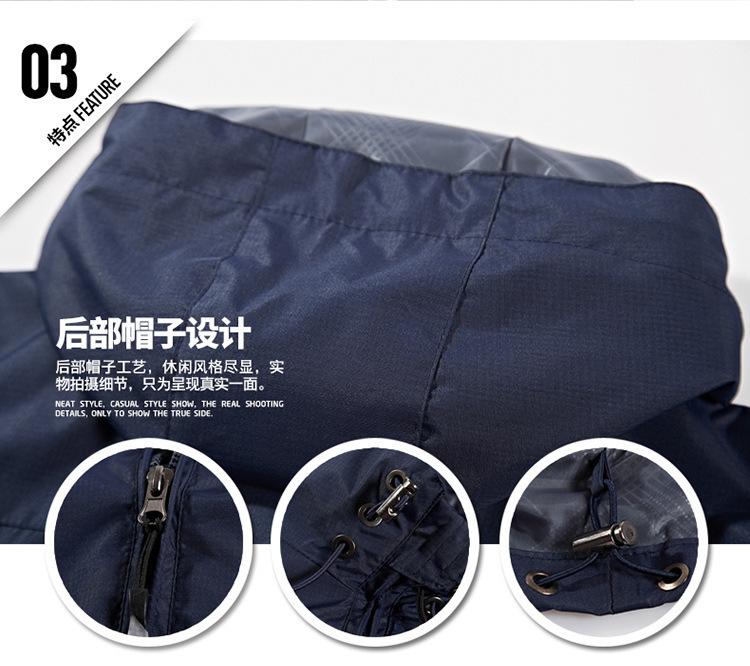 Product Introduction of Men's Sports Jacket Spring Autumn Hooded Jacket Outdoor Casual Loose Large Size Windbreaker Couple's Fashion Fitness Jacket uv 22