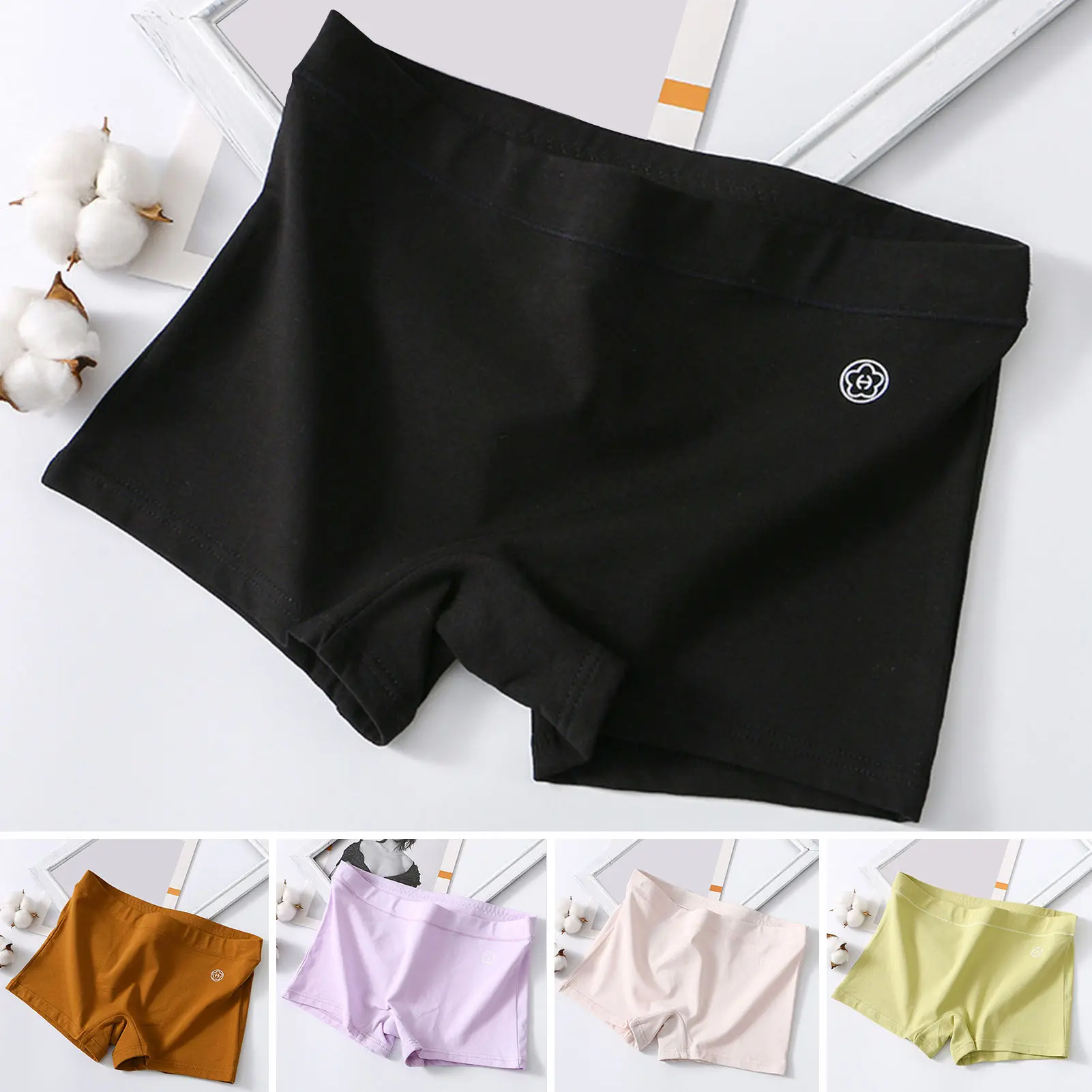 Women's Cotton Boyshort Panties Seamless Boxer Briefs Underwear Soft Slim Fit Undergarments for Daily Wear Sleep