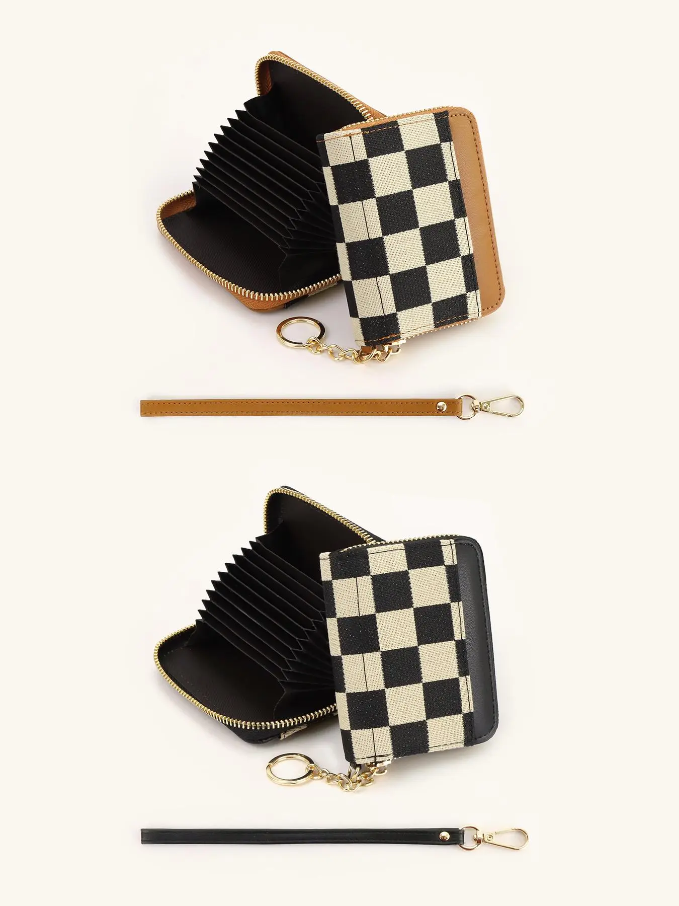 Women's Fashionable Card Holder, Casual Versatile Zipper Card Holder with Keychain, Trendy All-match Wallet for Women for Daily Use