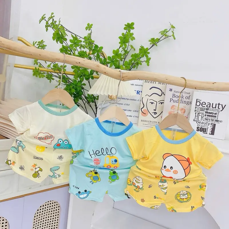 Bộ thun lạnh B01 Combo 5, vải mềm mát lạnh, size 5-16kg cho bé trai và bé gái