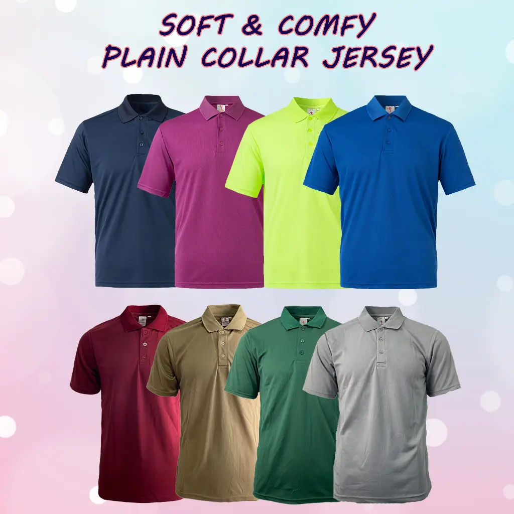 Soft & Comfy Plain Collar Microfiber Quick Dry Polo T-Shirt Jersey Jersi Navy Blue Green Purple Maroon Grey Khaki
