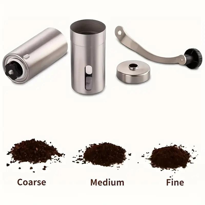 Product Introduction of Stainless Steel Manual Coffee Bean Grinding Machine, 1 Count Household Coffee Bean Grinding Tool, Small Manual Grinding Coffee Machine 3