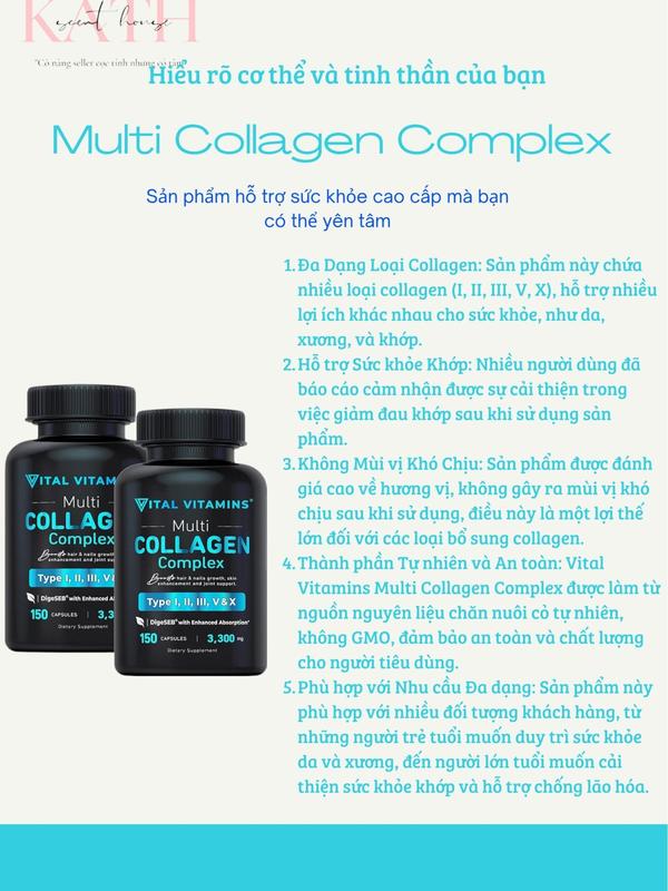 [Kath] Viên uống Col.la.gen Vitamin hổ trợ sức khỏe [hũ lớn] chính hãng