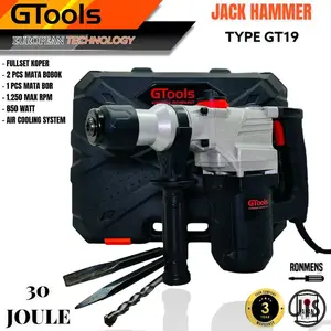 Mesin bor bobok beton jack hammer drill GTOOLS Eropa GT19