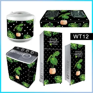 Stiker Kulkas 1 & 2 Pintu, Kompor, Magicom, AC, Mesin Cuci Motif Bunga WT12 Sticker