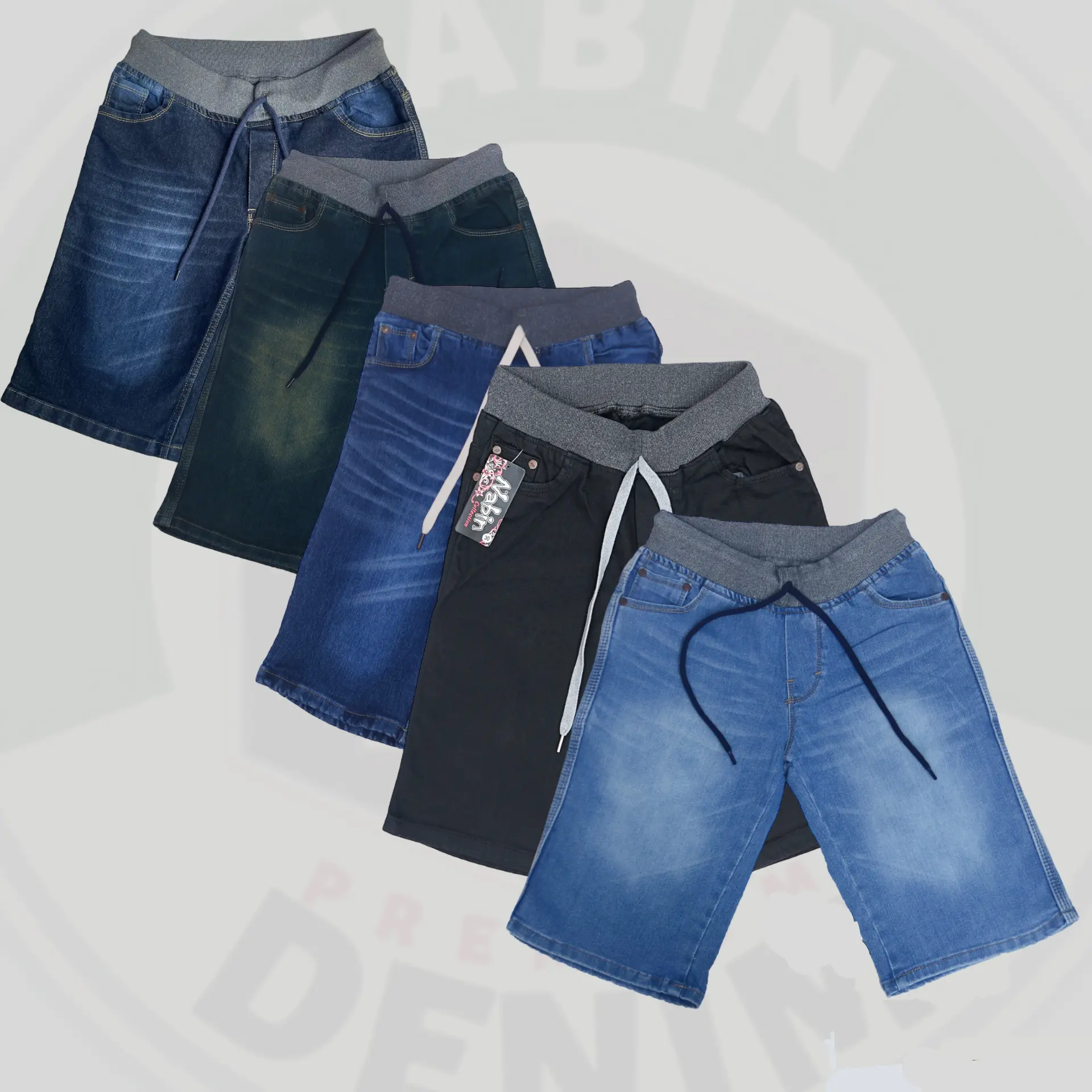 CELANA PENDEK DEWASA PINGGANG KARET ORIGINAL NABIN DENIM jeans pria  stretch Panjang Distro