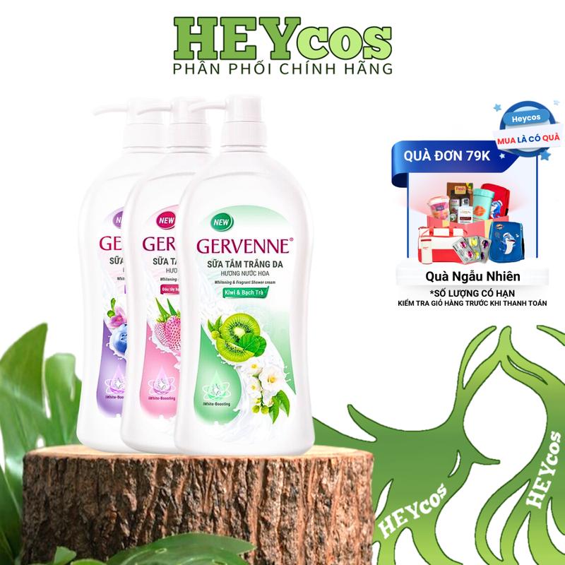 CHÍNH HÃNG Sữa Tắm Gervenne 450g Kiwi Dâu Tây Việt Quất - Giúp Làm Sáng Da Lưu Hương Lâu Hương Nước Hoa