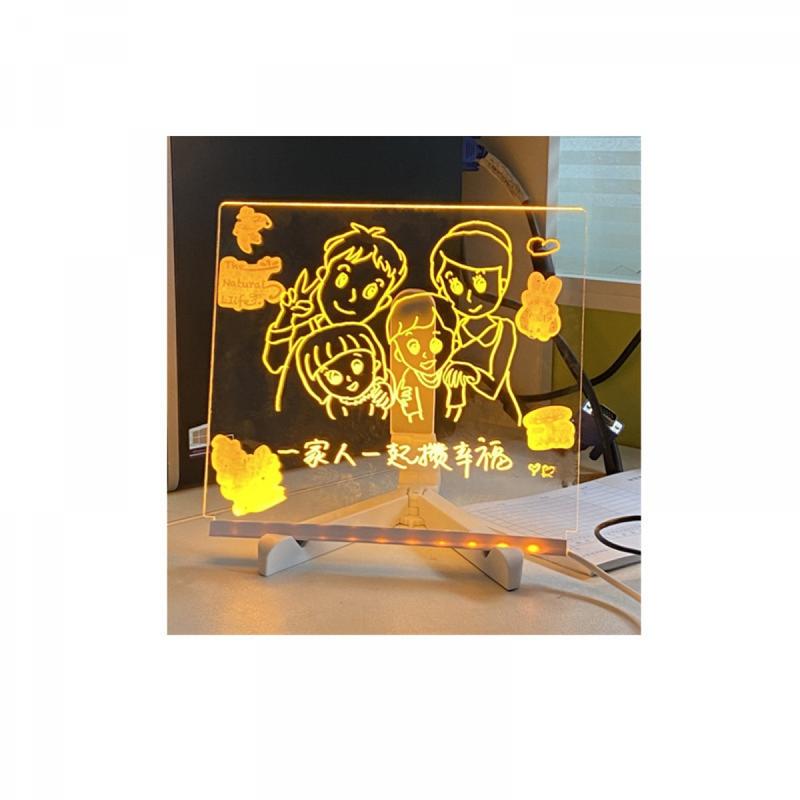 Diy Small Drawing Board with Light-Emitting Graffiti Dust-Free Led Children's Drawing Board Household Bracket with Light Handwriting Board 4