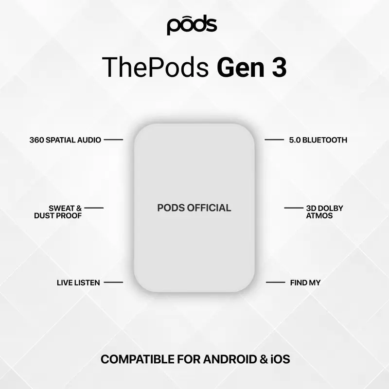 [FREE CASE] PRIME 3 Series - True Wireless Bluetooth Earphone Spatial Audio IMEI Serial Number Support iOS Android Wireless Case by Pods Indonesia 5