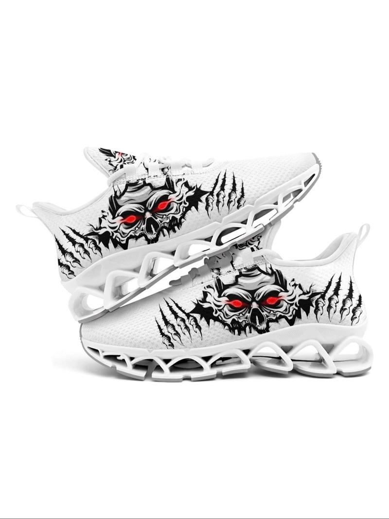 Product Introduction of Men's Eagle Print Lace Up Low Top Sneakers, Casual Comfortable Breathable Sports Running Shoes, Male All-match Round Toe Shoes for Daily Wear 4