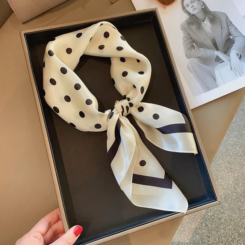  Khăn Quàng Cổ Vuông In Lụa Giả Thời Trang Và Thoáng Khí Dây Buộc Tóc Đa Năng 27,55 inch Dành Cho Nữ 1 Chiếc WJ1026-39 