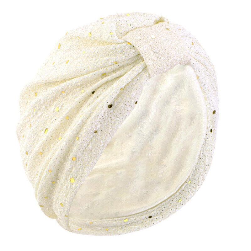 Turban Hat Muslim Stretchy Glitter Sequins Headscarf Hijab Cap Women Head Wrap Hats Party 5
