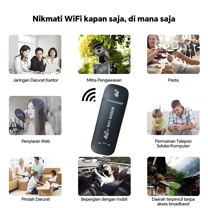 【3 IN 1】H760R 4G 500Mbps perangkat WIFI portabel jaringan nirkabel seluler mendukung banyak operator cocok untuk perjalanan 6