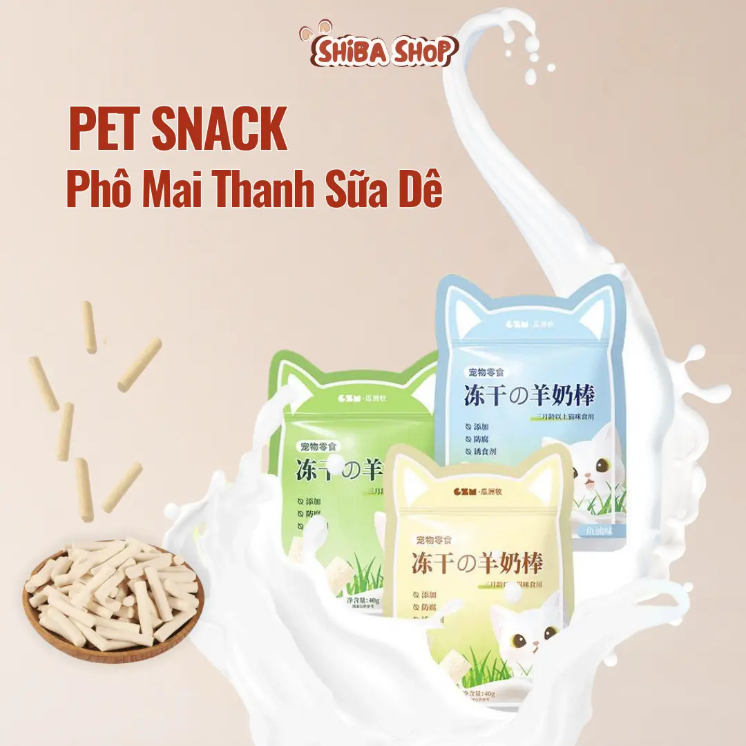 (Mua 3 Gói Tặng 1 Cỏ Mèo) Snack Phô Mai Thanh Sữa Dê Bổ Sung Canxi Cho Mèo Tiêu Hoá Tốt CZM