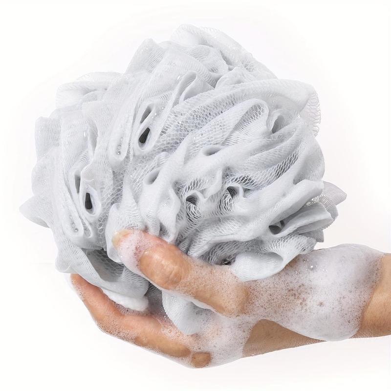 Bathing Loofah with Rope, 1 Count Solid Color Bathing Ball, Shower Exfoliating Ball, Bathroom Supplies for Home Use, Bathroom Accessories 2