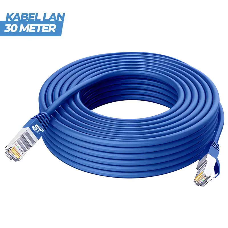 Kabel LAN Outdoor FTP CAT5 Kabel UTP 30 Meter Pabrikan Hight Quality BIRU ABU Computer Router 0