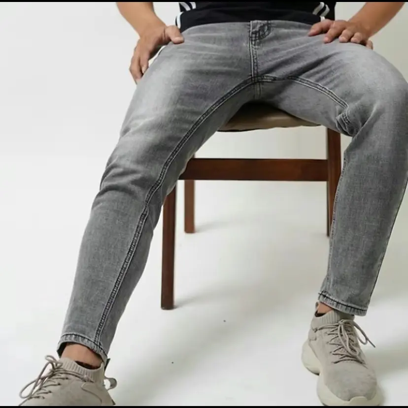 (MS 052) Quần jean nam xám trơn cao cấp vãi jean co giãn 4 chiều chuẩn size_AN CHI STORE jeannam