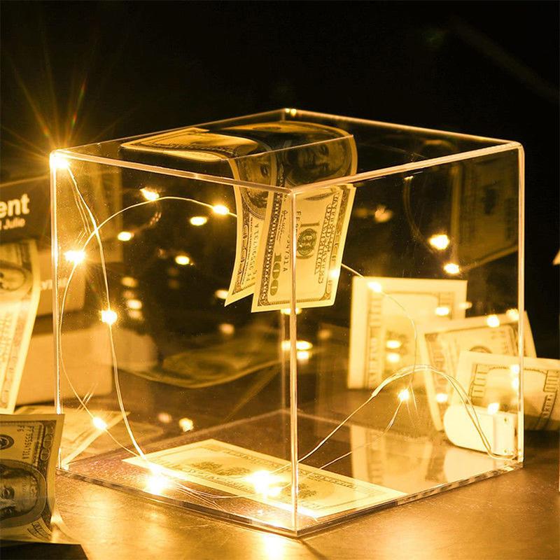 Product Introduction of [HHH]1Pc 12CM Transparent Acrylic Children's Piggy Bank Is Not Advisable Square Large Capacity Money Saving Box Coin  Box 27
