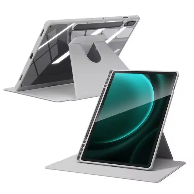 Ốp Acrylic Cho Samsung Galaxy Tab S10 +, S10 Plus, 12.4, S9 FE Plus, A9, S8, S7 FE, A8, S6 Lite, Ốp Chân Đế Xoay Máy Tính Bảng Nam Châm