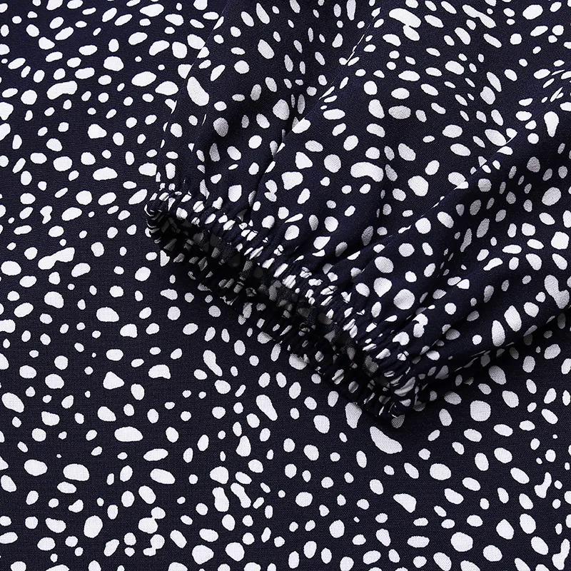 Product Introduction of SS24 Women Muslim Long Sleeve Abaya Kaftan Polka Dots Casual Loose Shirt Dress 2023. 12