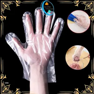 Sarung Tangan Plastik 100PCS (50PSG) Steril Sekali Pakai Hand Glove Dapur Transparan C127