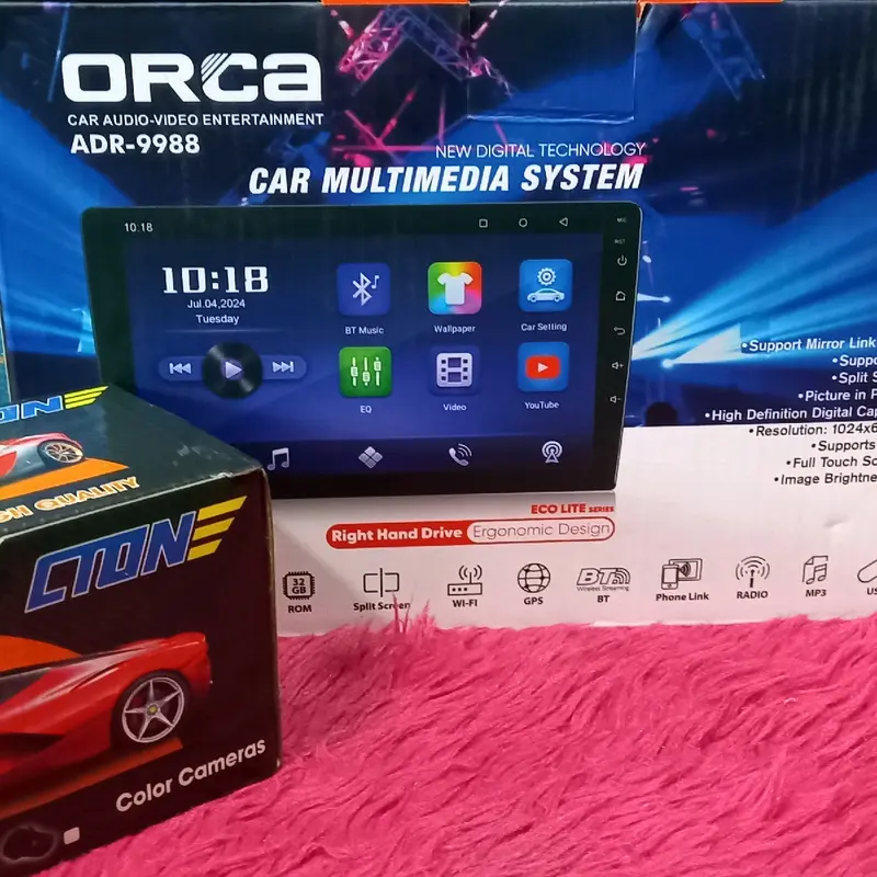 HEAD UNIT ANDROID ORCA LAYAR 9INC LENGKAP AMA KAMERA 2